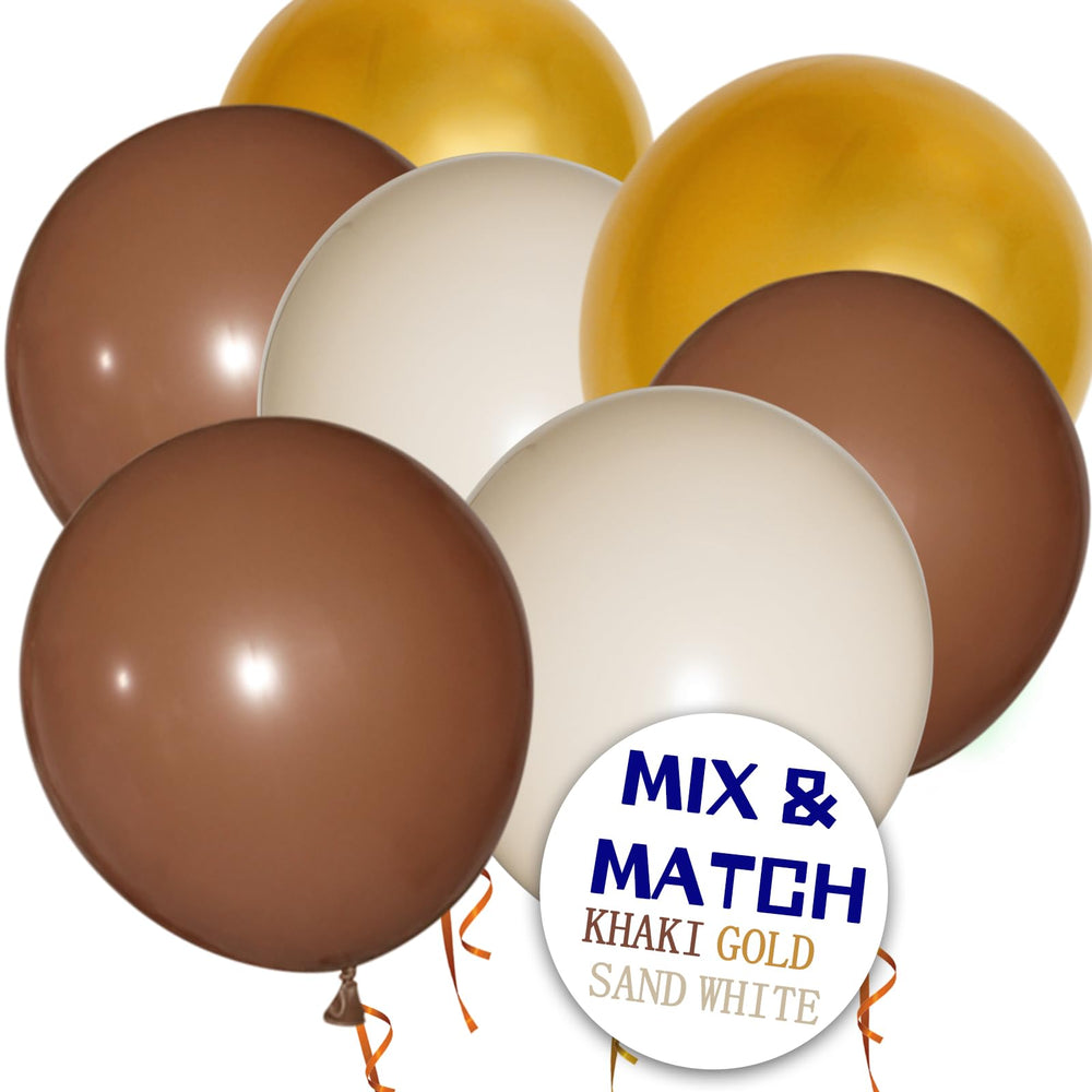 KUULBELA birthday party decor balloons in brown for warm celebration aesthetics.