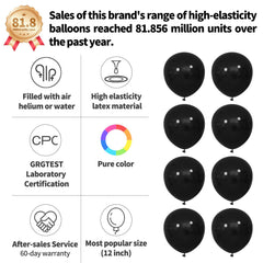KUULBELA black latex balloons with glossy finish for elegant celebrations