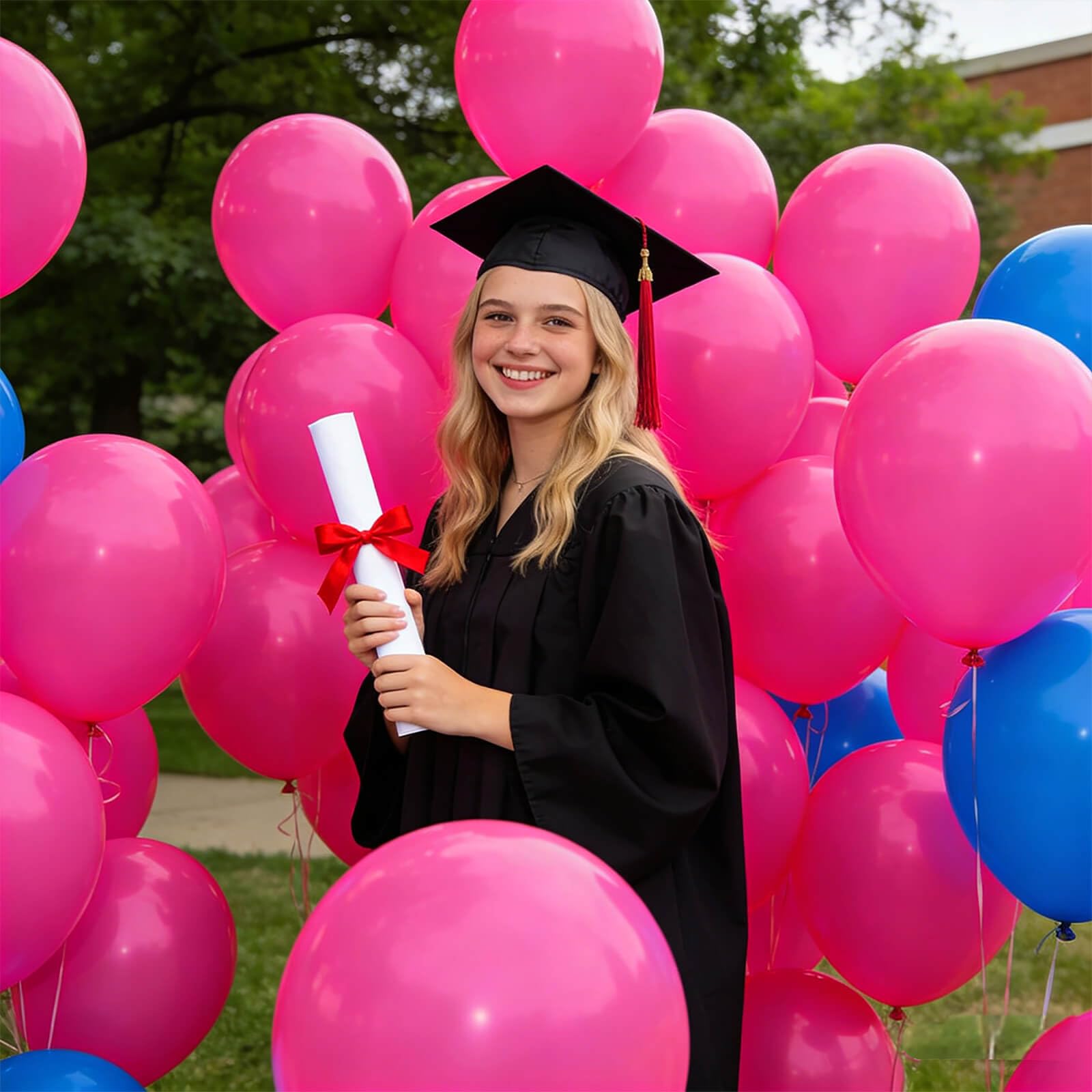 KUULBELA bright pink balloons perfect for holiday party setups.
