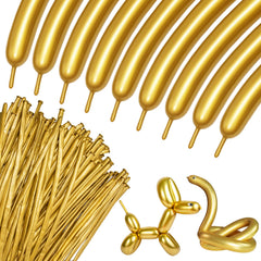 KUULBELA gold metallic 260mm long balloon ideal for creating balloon animals.