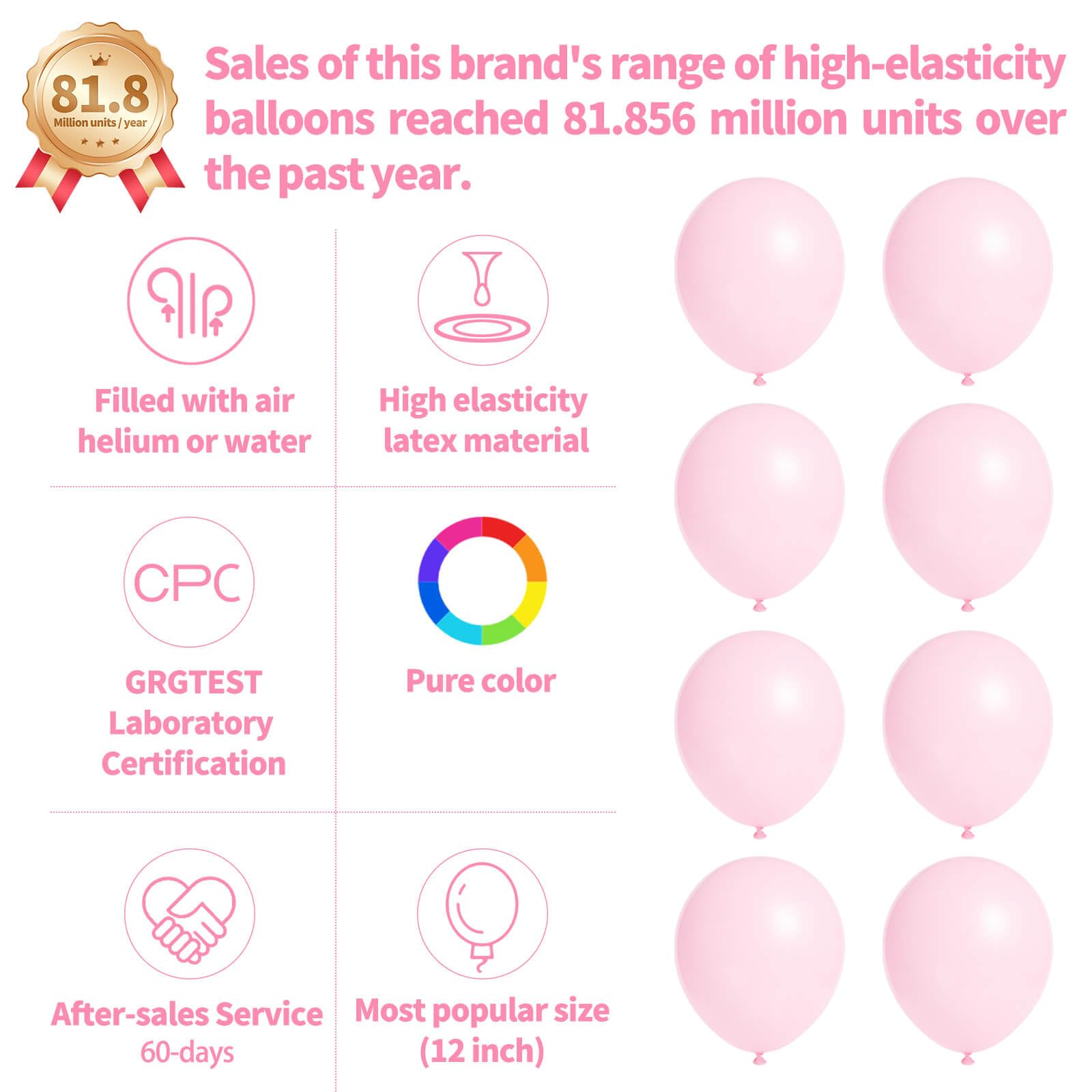 KUULBELA light pink balloons for elegant wedding decor
