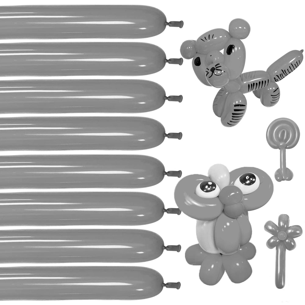 KUULBELA long grey 260 balloons for twisting shapes and balloon animals