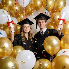 KUULBELA 12 inch gold balloons perfect for birthday party decor ideas.