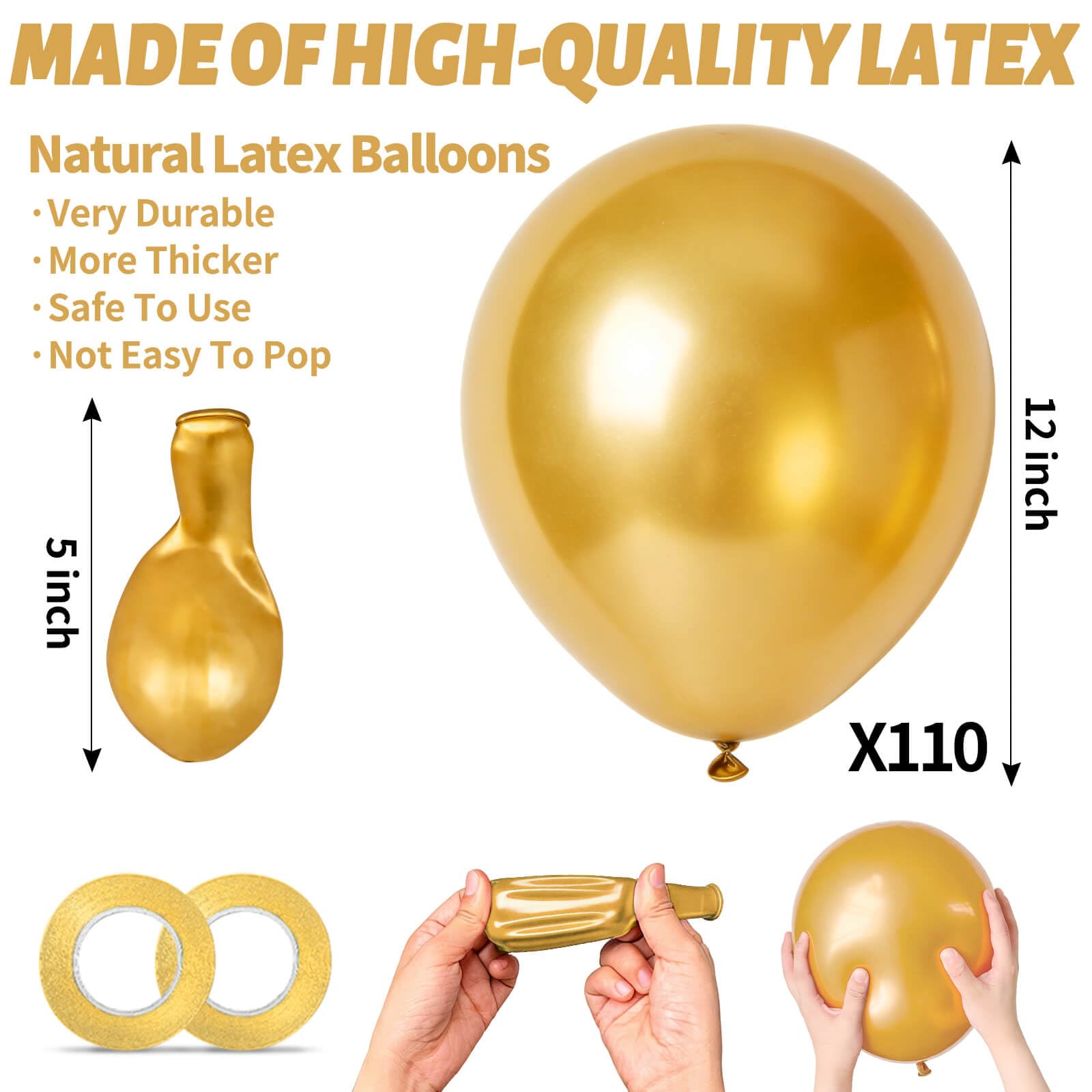 KUULBELA metallic gold balloon clusters ideal for centerpiece displays.