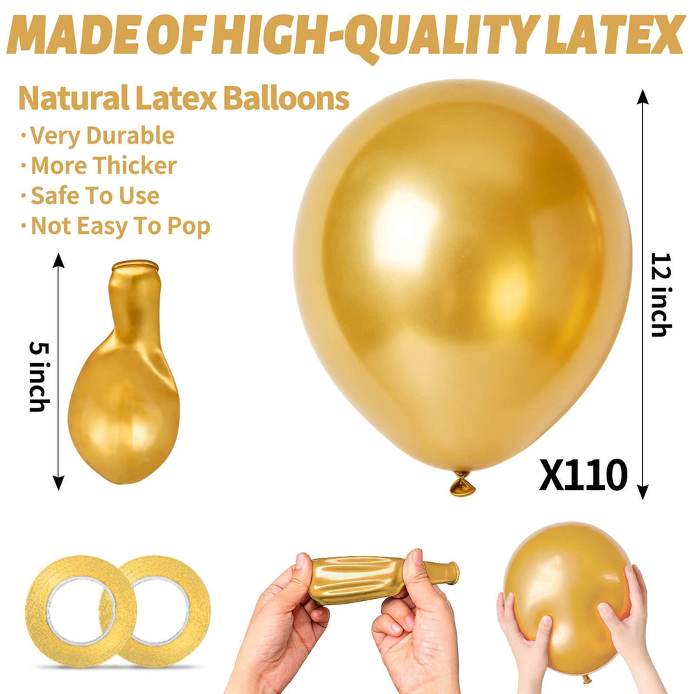 KUULBELA metallic gold balloon clusters ideal for centerpiece displays.