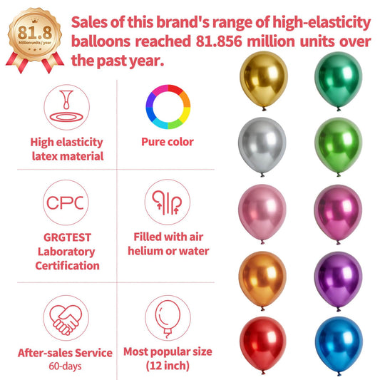 KUULBELA metallic multi balloons in bright colors for celebrations