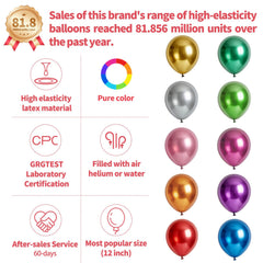 KUULBELA metallic multi balloons in bright colors for celebrations