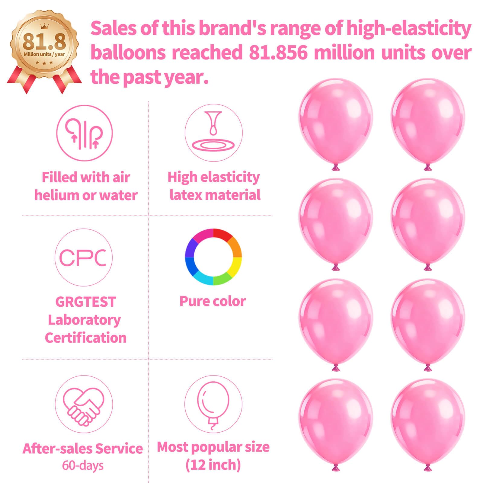 KUULBELA pink balloons close-up showing bright color and glossy finish for celebrations