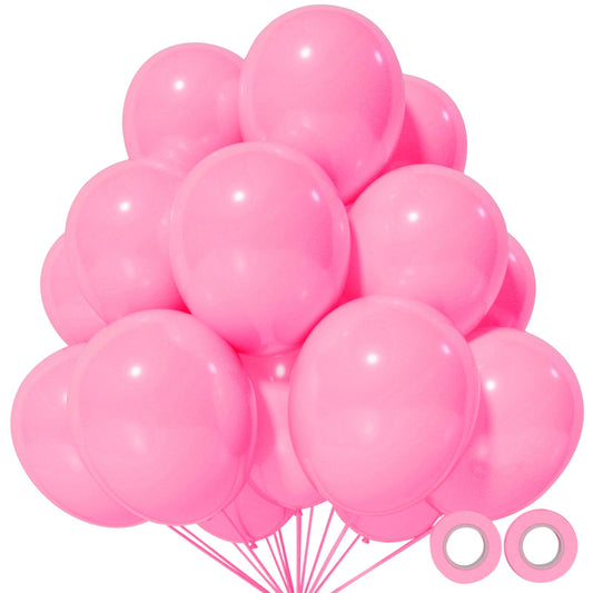 KUULBELA pink latex balloons 12 inch pack for vibrant birthday party decor and easy bulk setup