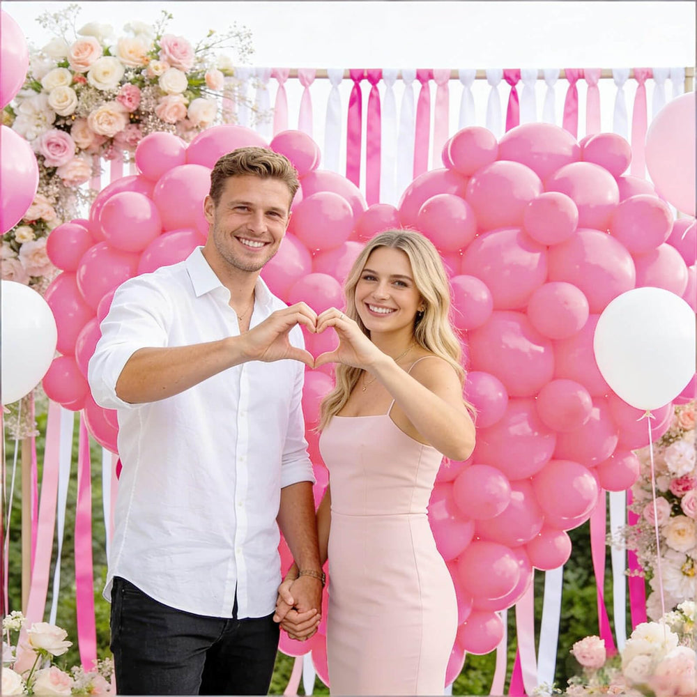 KUULBELA pink balloon cluster at a wedding setup for elegant decor