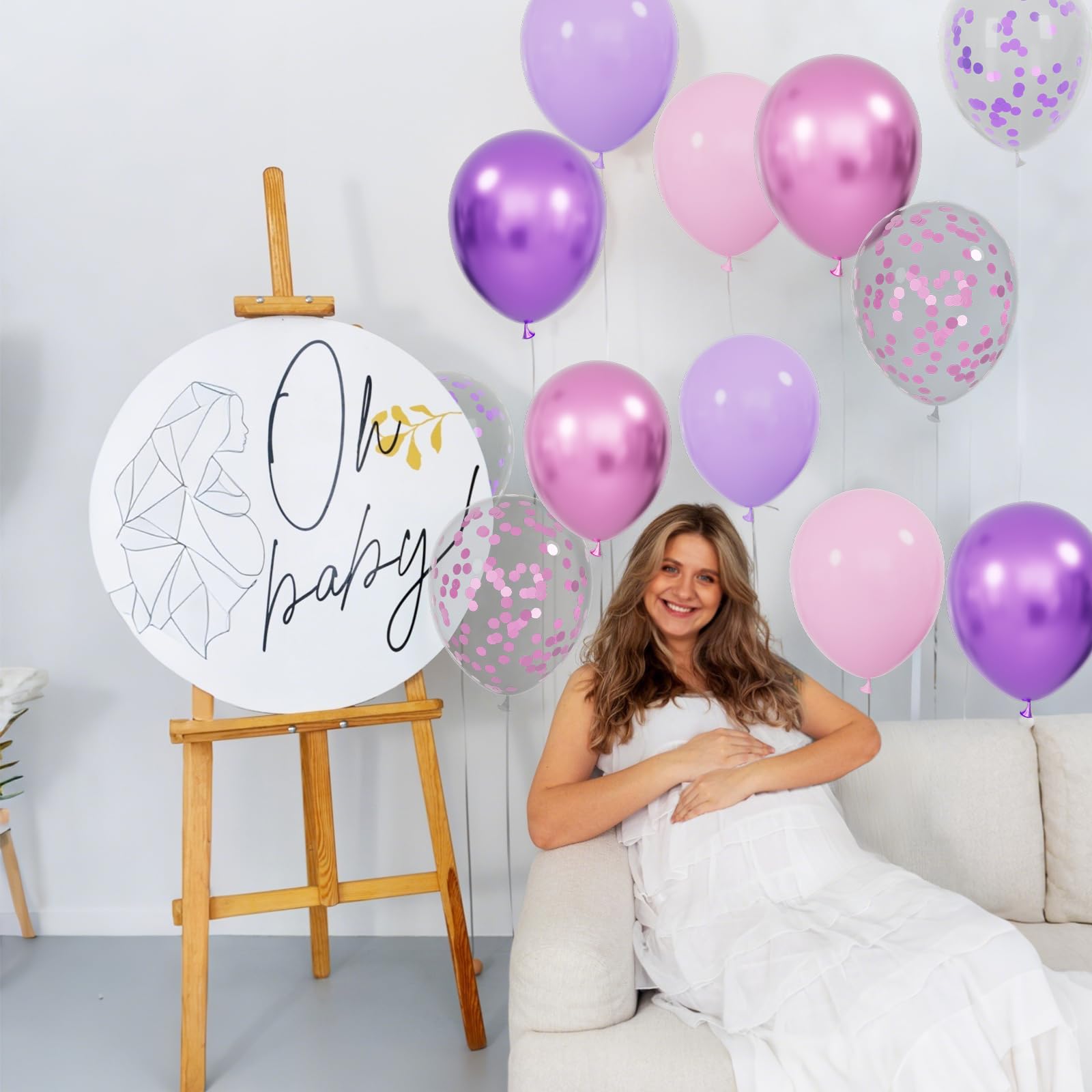 KUULBELA pink confetti balloon creates a shimmering river of stars.