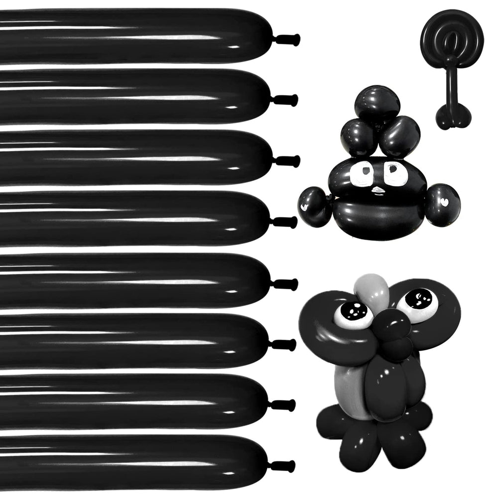KUULBELA Thickening Latex 260q black balloons for durable balloon animals.