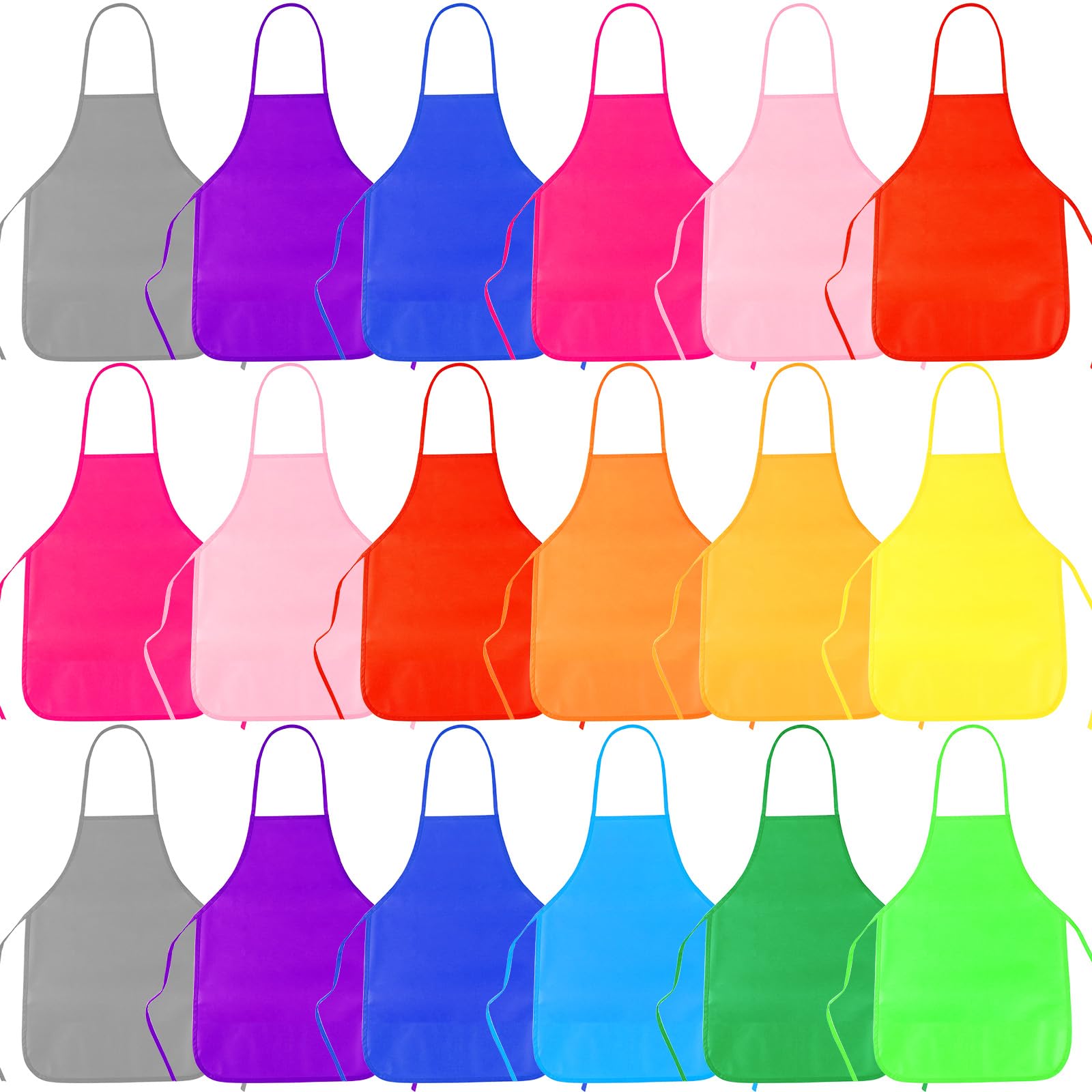 KUUQA kids apron multicolor pack for art and cooking, helping keep clothes clean.
