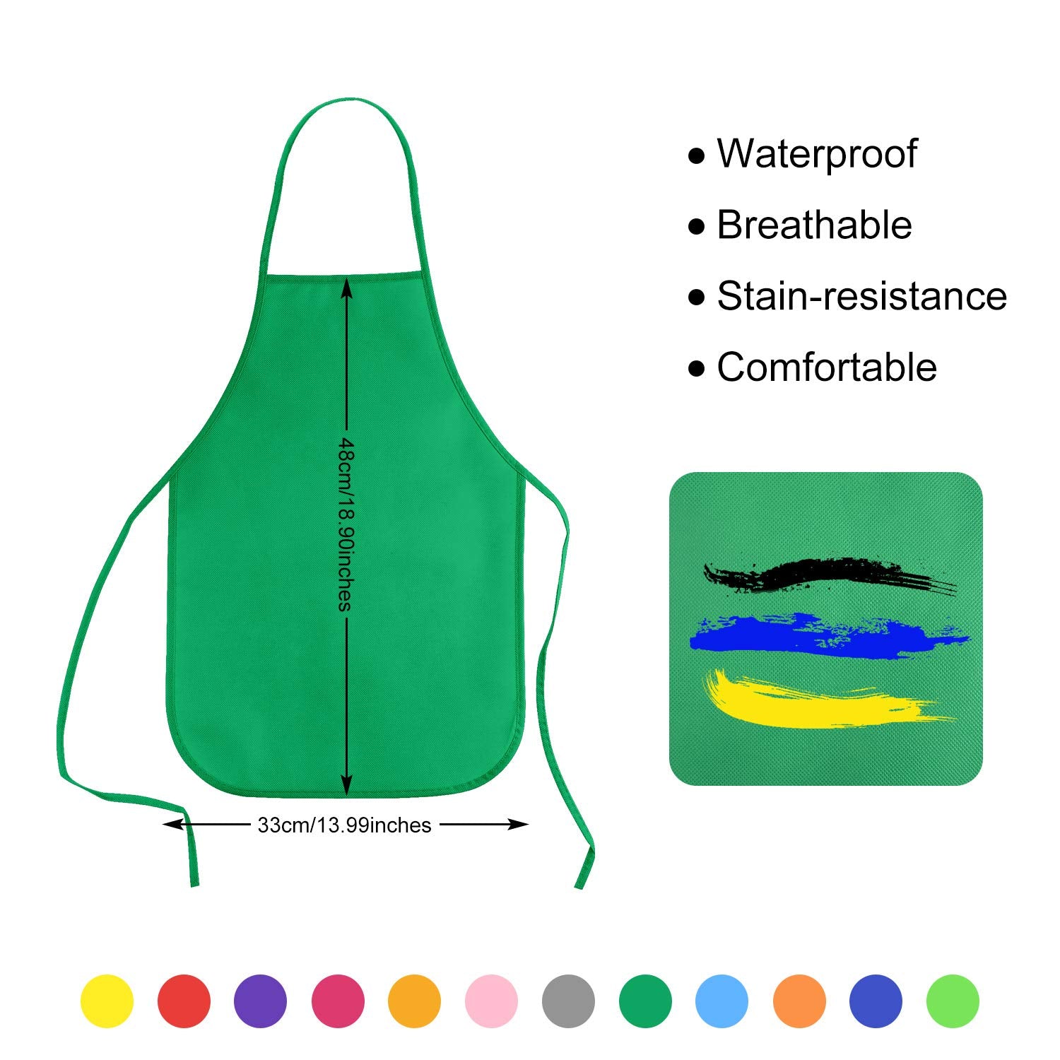 KUUQA non-toxic material apron designed for repeated classroom or home use.
