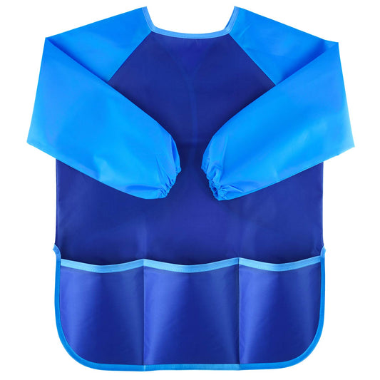KUUQA waterproof art smock back Velcro closure for adjustable comfort.