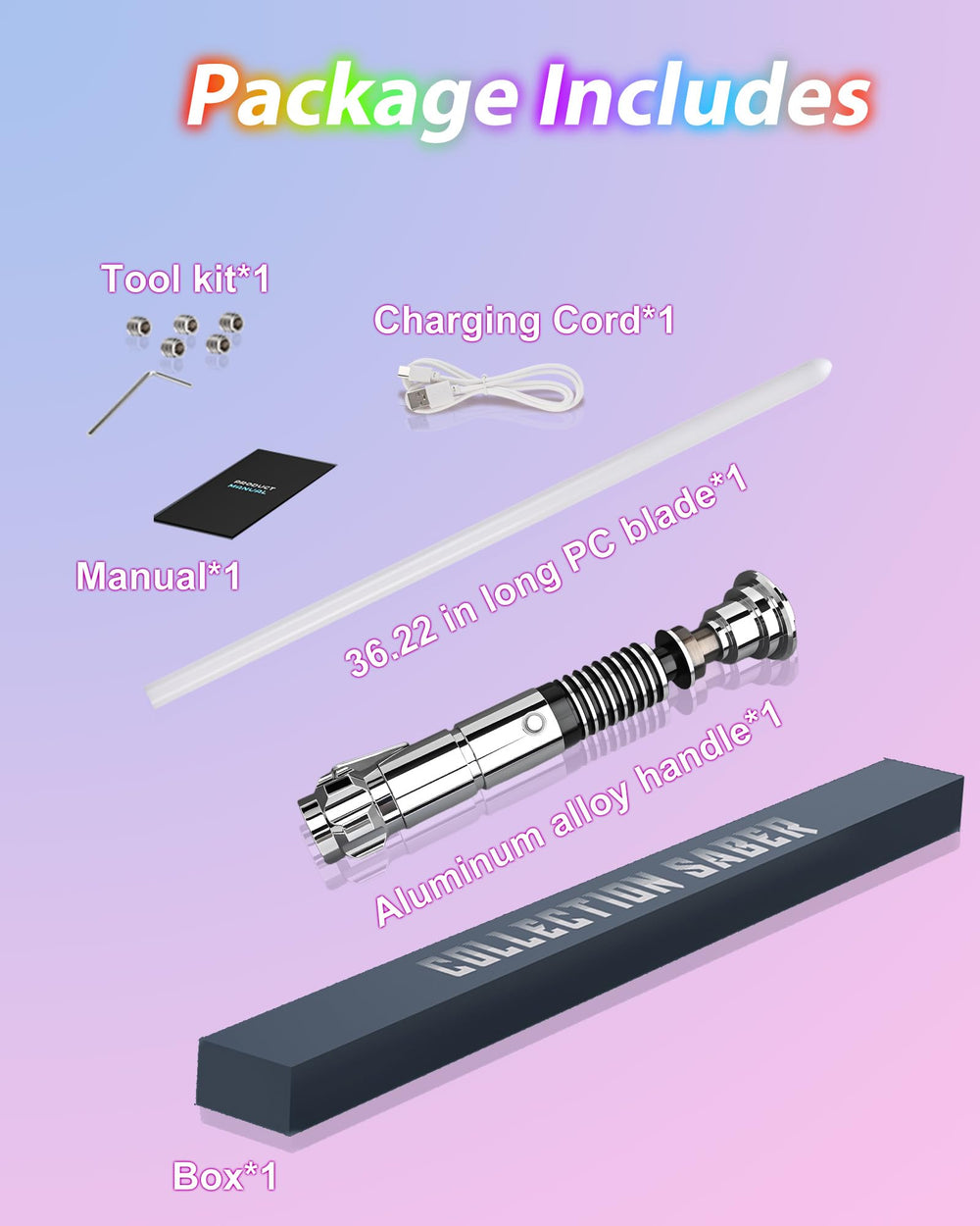 KUVPOT metal-hilt lightsaber crafted for comfortable grip during heavy duels.
