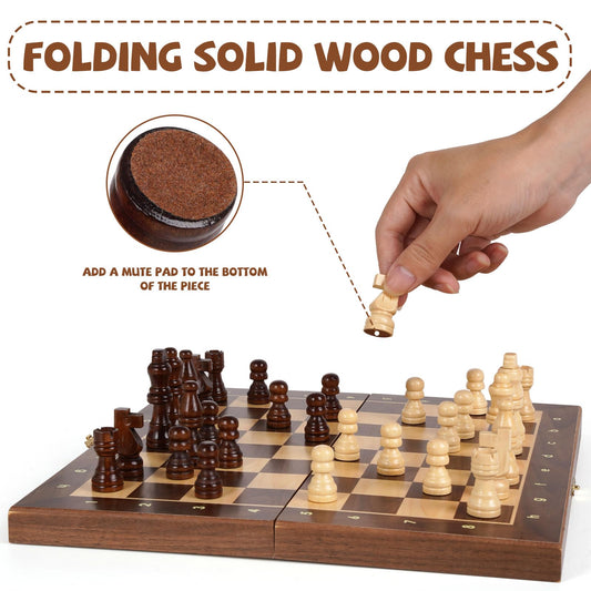 Kvintes folding chessboard twelve inch design for easy travel and storage.