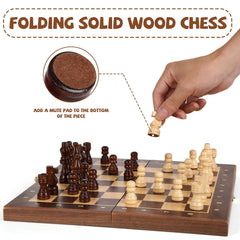 Kvintes folding chessboard twelve inch design for easy travel and storage.