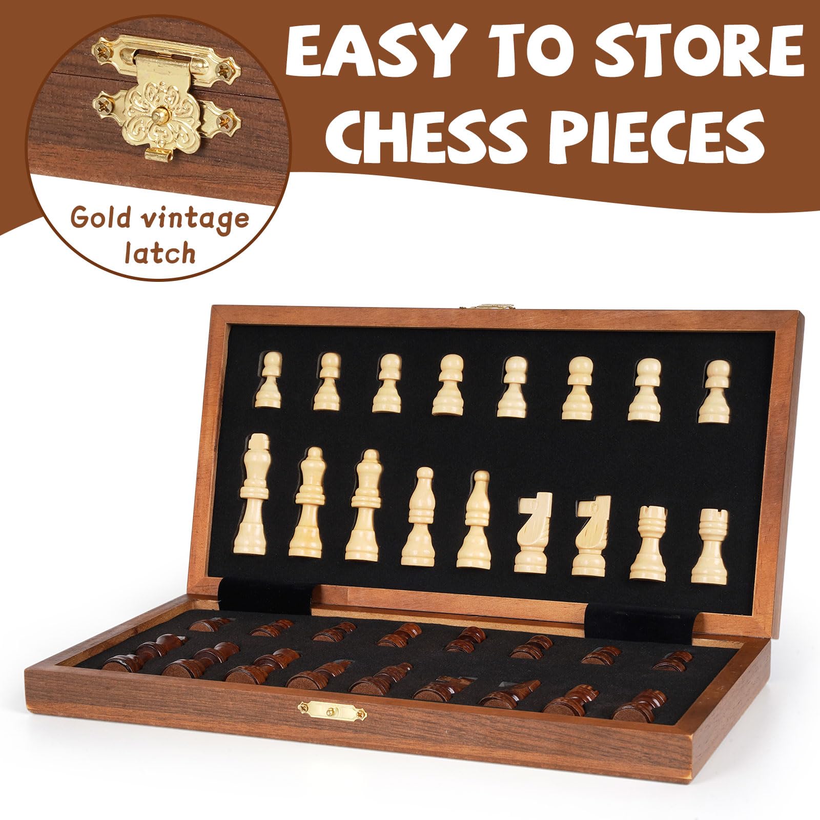 Kvintes wooden craftsmanship adds a premium feel to this magnetic travel set.