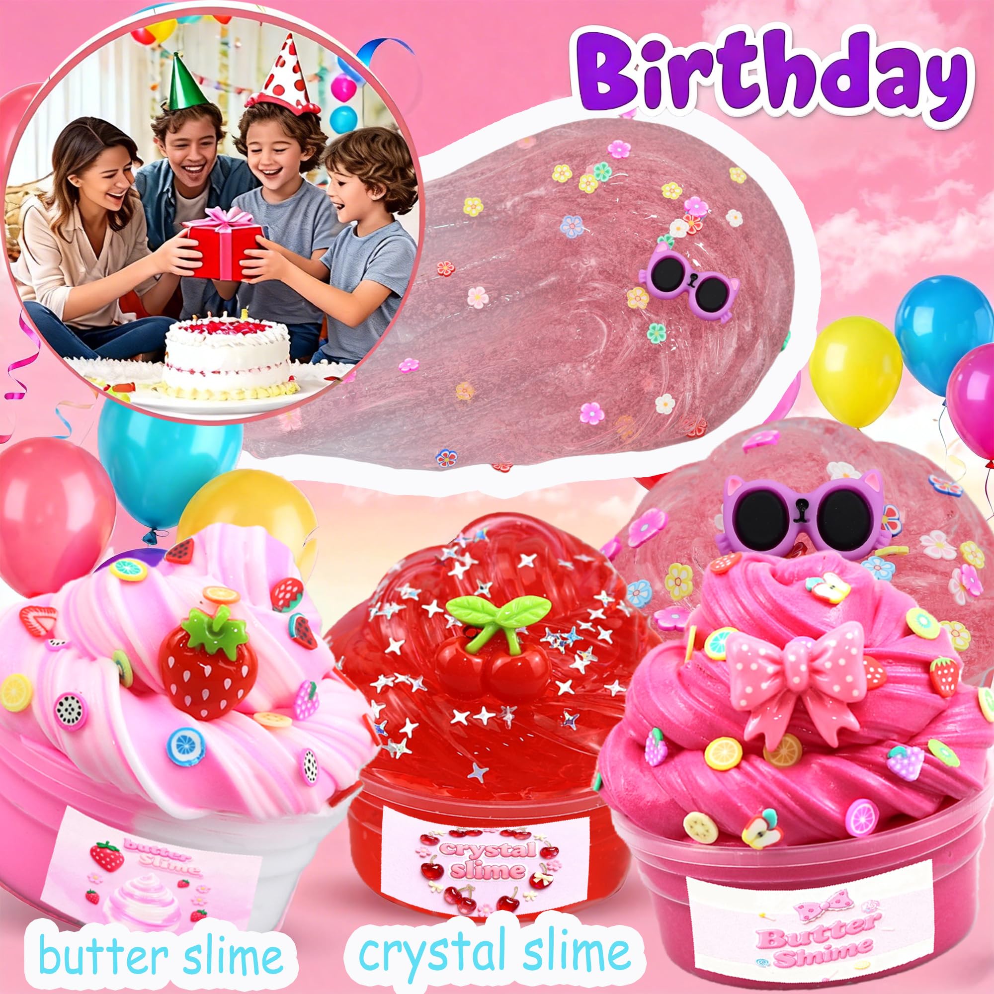 KUALUDJIT butter slime close-up shows glossy texture and satisfying squish for tactile play.
