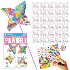 KwestSync 24-pack pinwheel kit for classroom crafts and STEM learning