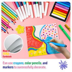 Children decorate pinwheels with crayons and markers from the KwestSync set