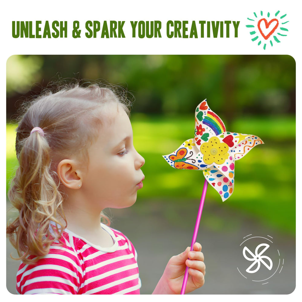 Contents include 24 cardstock sheets, 12-inch sticks, flowers, fasteners, needles