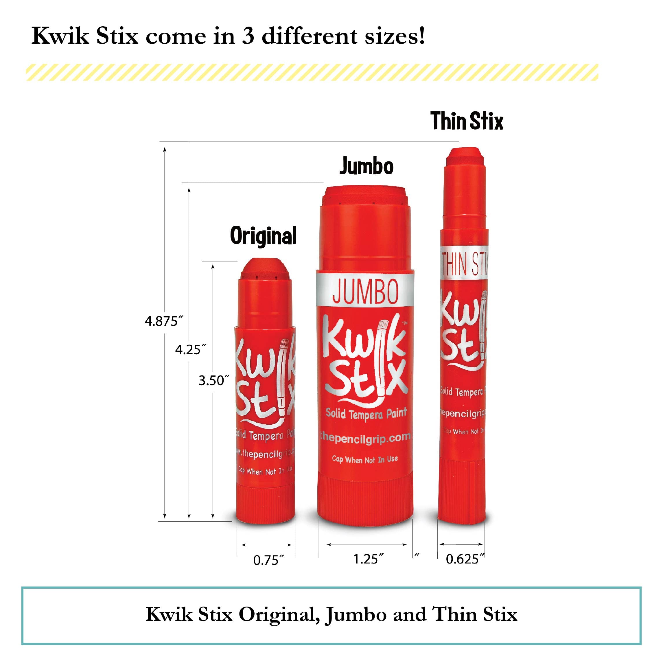 Jumbo Kwik Stix deliver four times more paint per stick for large artworks.