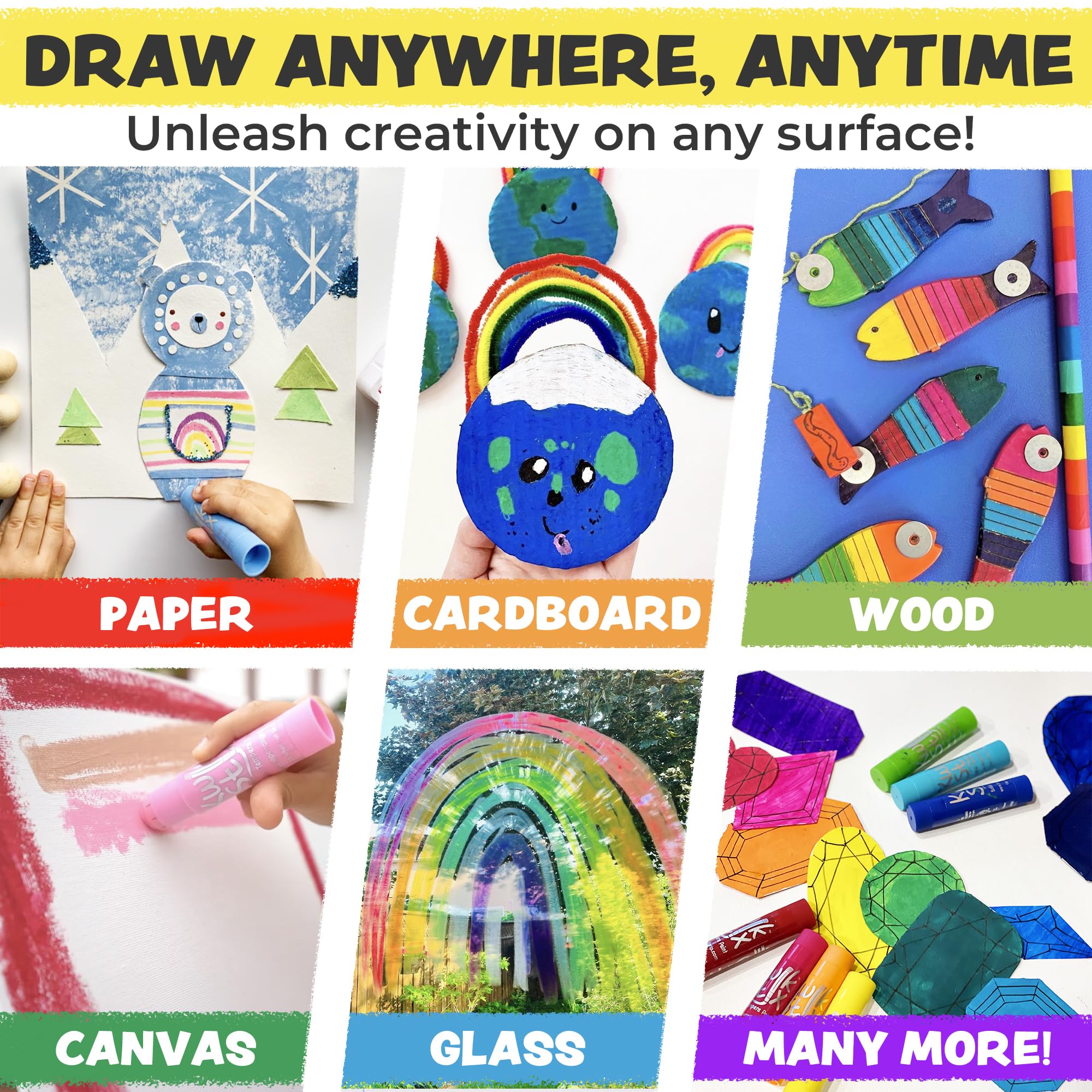 96 vibrant colors support posters, crafts, and classroom projects.