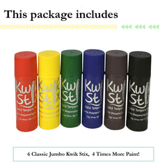 Kwik Stix paint pens drying in 90 seconds for fast art sessions.