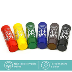 Kwik Stix on posters, canvas, wood, and other surfaces for bright coverage.
