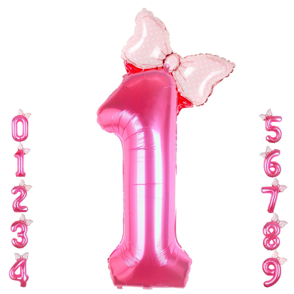 Kwuz 40in pink number one balloon for a dramatic first birthday photo backdrop