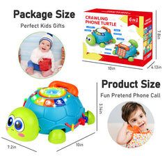 KWYZ Musical Turtle Crawling Toy tummy time play encourages gross motor engagement.