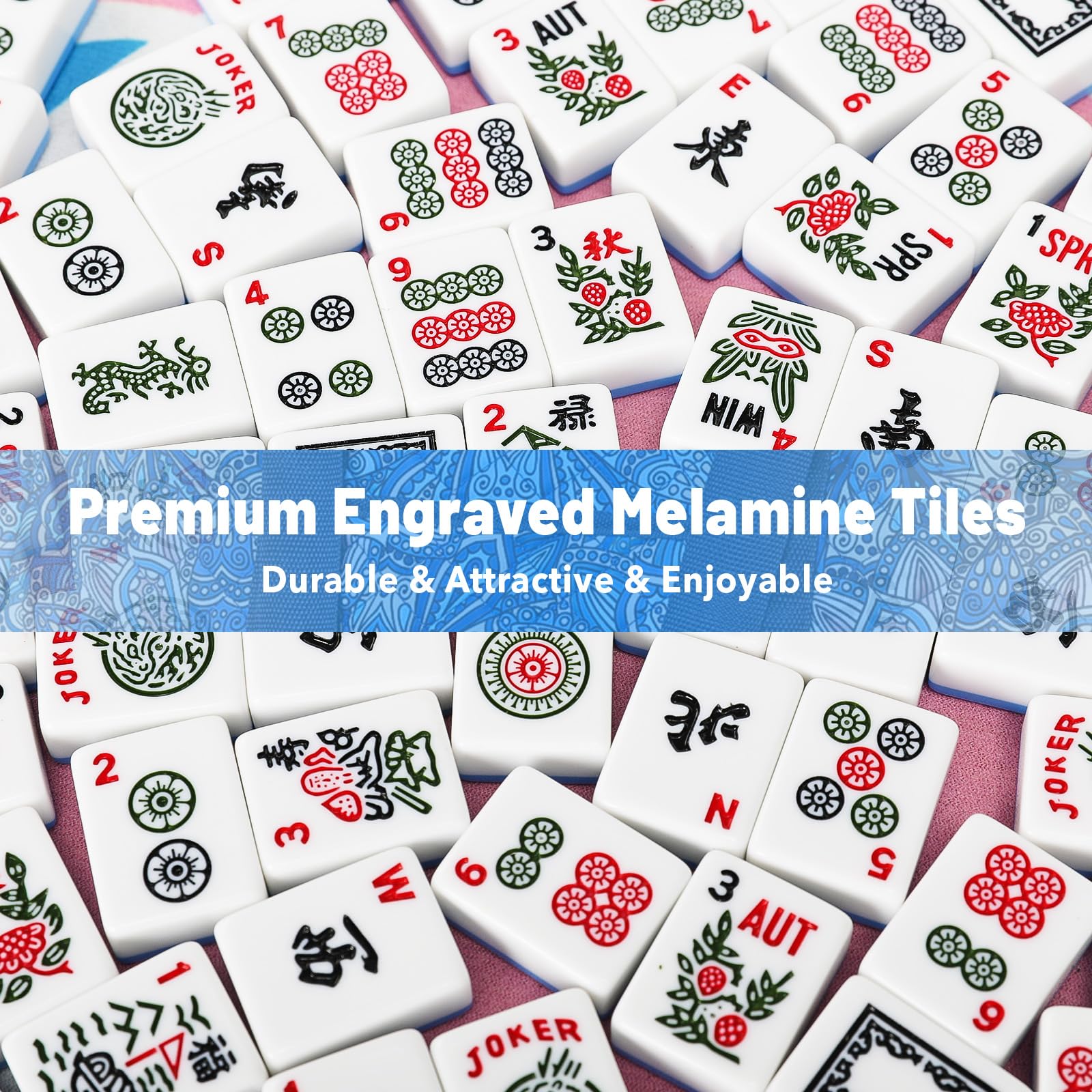 Kyerlish gift-ready Mahjong set ideal for family game nights and holidays.