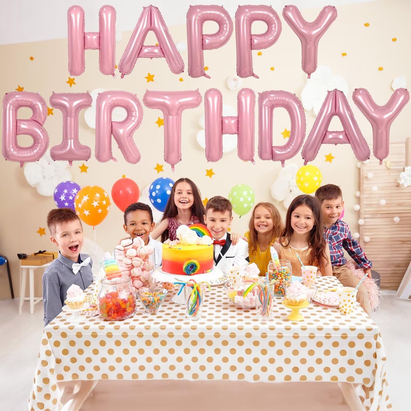 KYGNE birthday party decor A balloon provides bold centerpiece and photo backdrop.