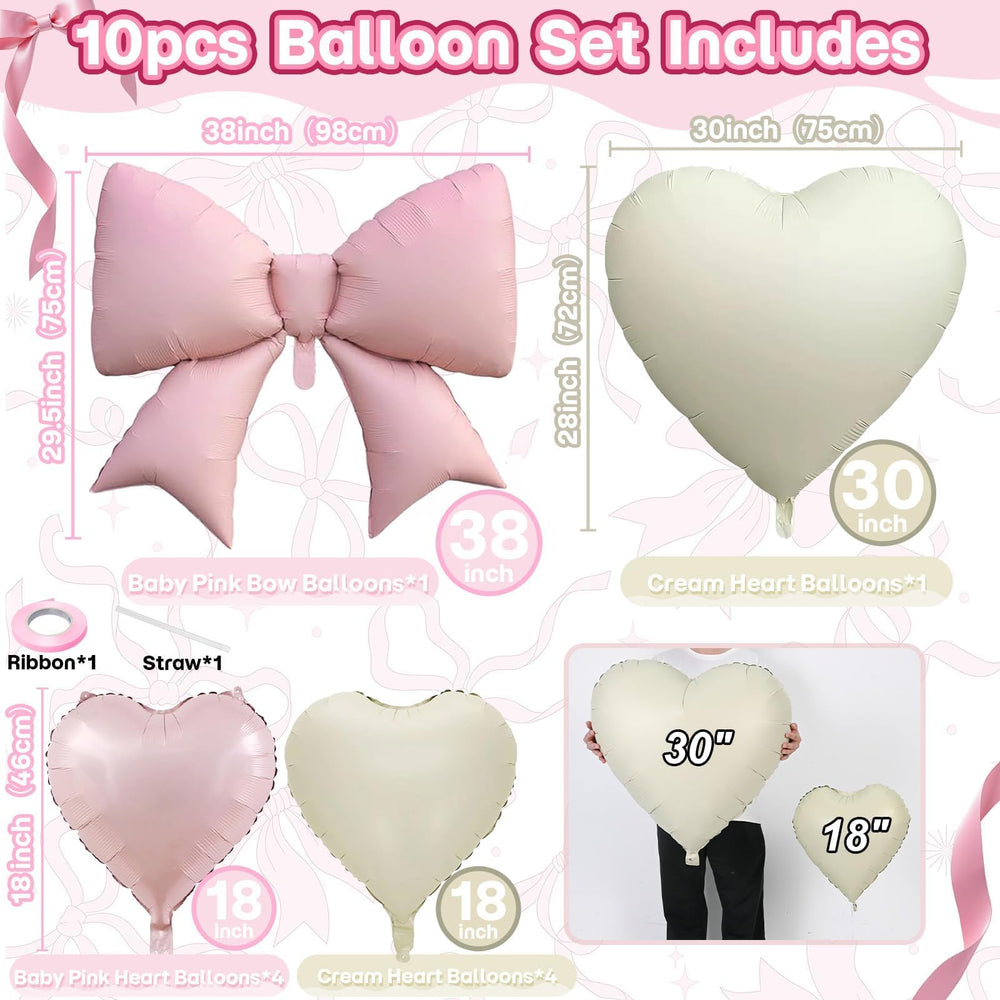 KYGNE cream heart foil balloon 30 inch adds depth and elegance to photo backdrops.