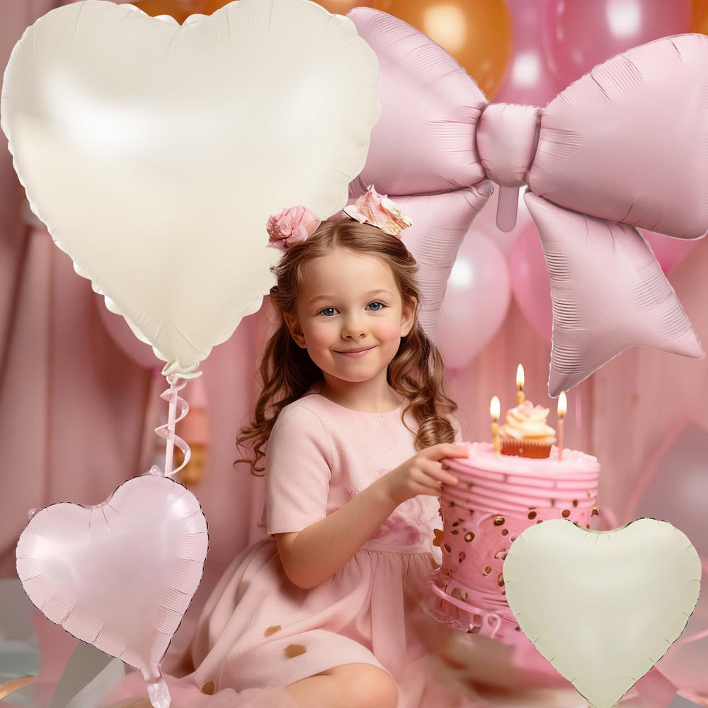 KYGNE 18 inch pastel pink heart balloons for romantic layered arrangements.