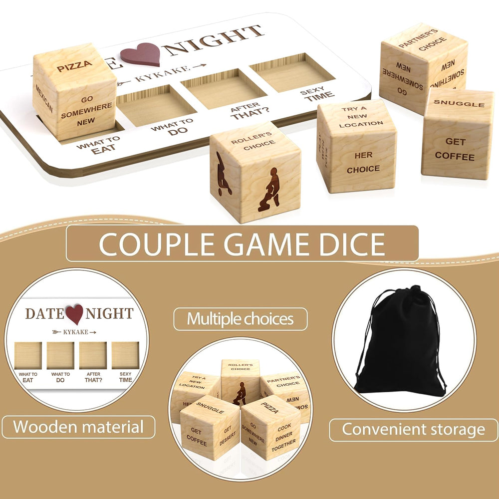 kykake dice in a cozy gift-ready box for anniversaries