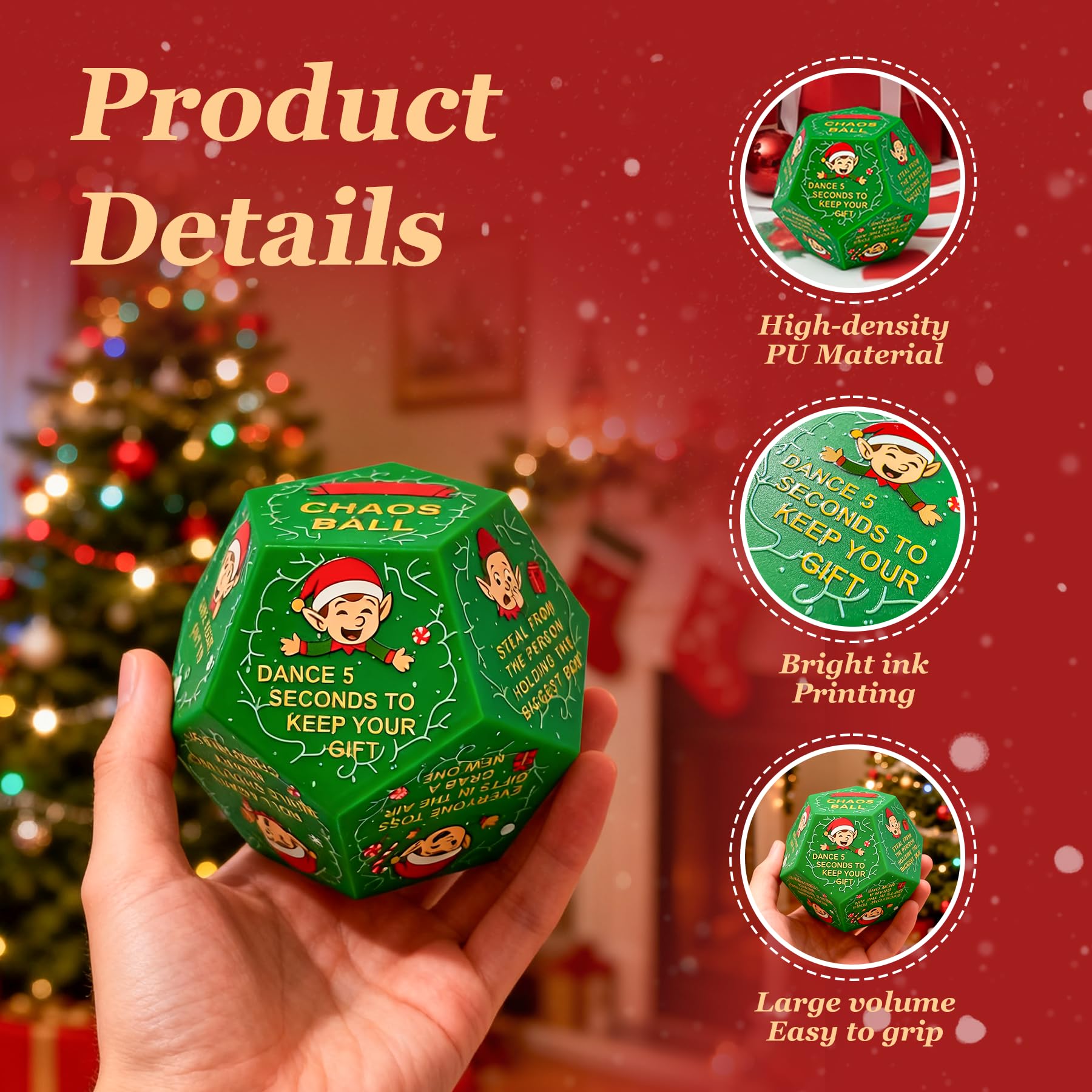 kykake red Santa-themed dice enhances seasonal celebrations