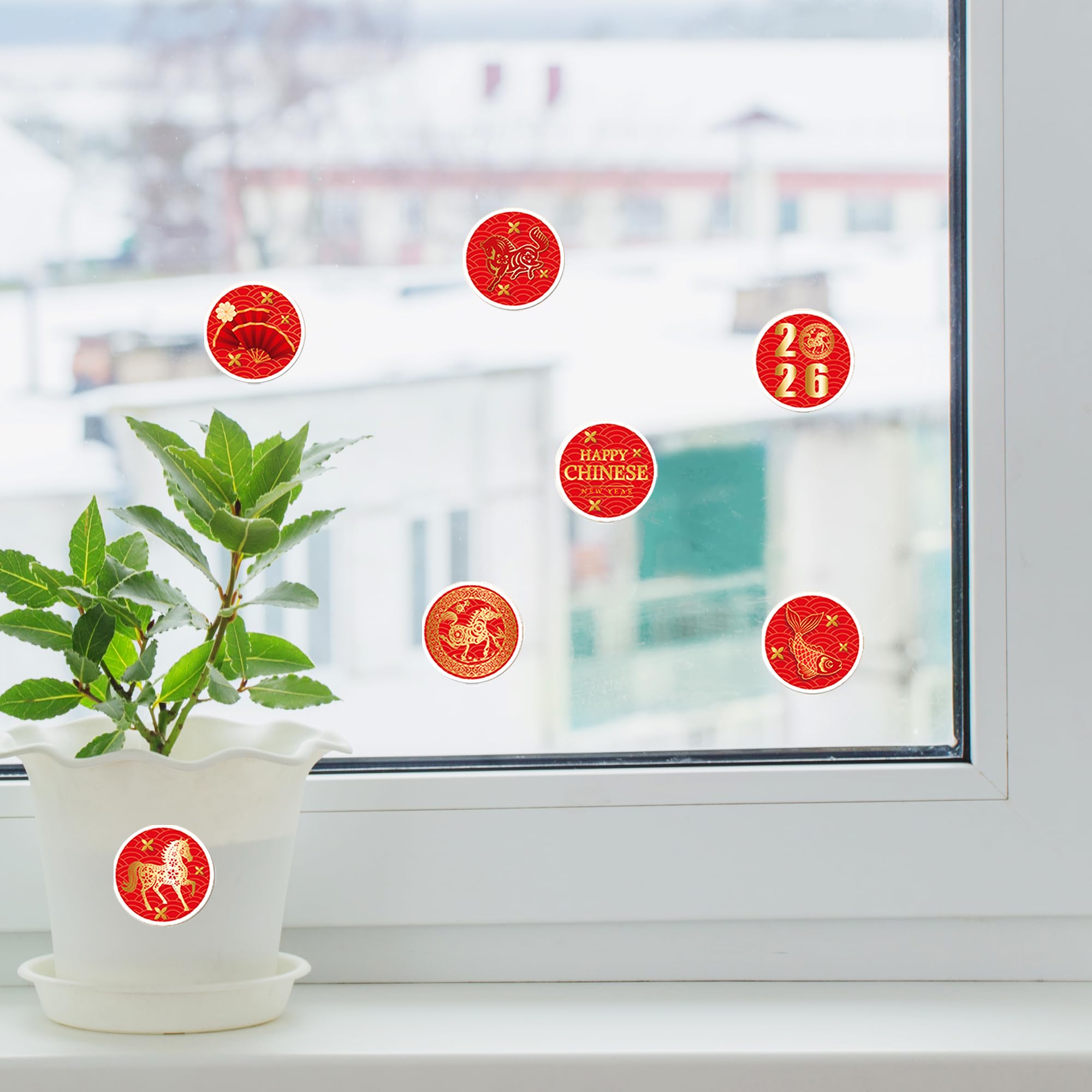 Kymy easy-apply adhesive stickers for smooth surfaces like bottles.