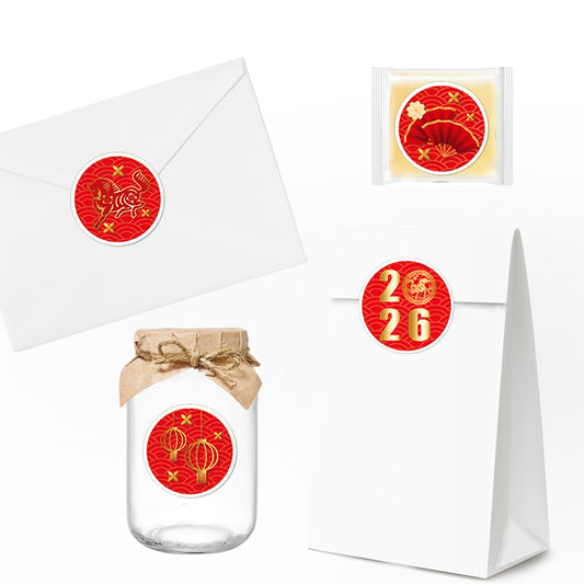 Kymy horse-year design stickers ideal for Lunar New Year party decorations.