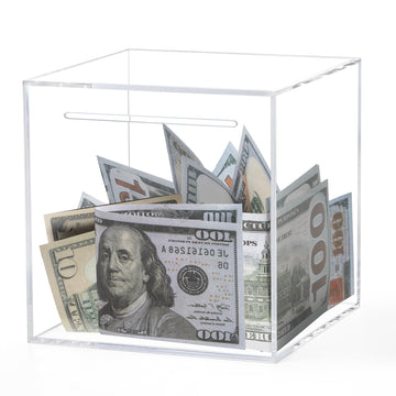 Kypeeka clear piggy bank front view shows growing savings