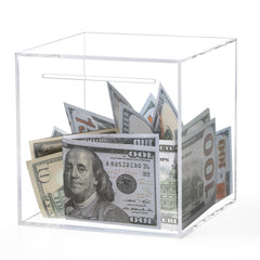 Kypeeka clear piggy bank front view shows growing savings