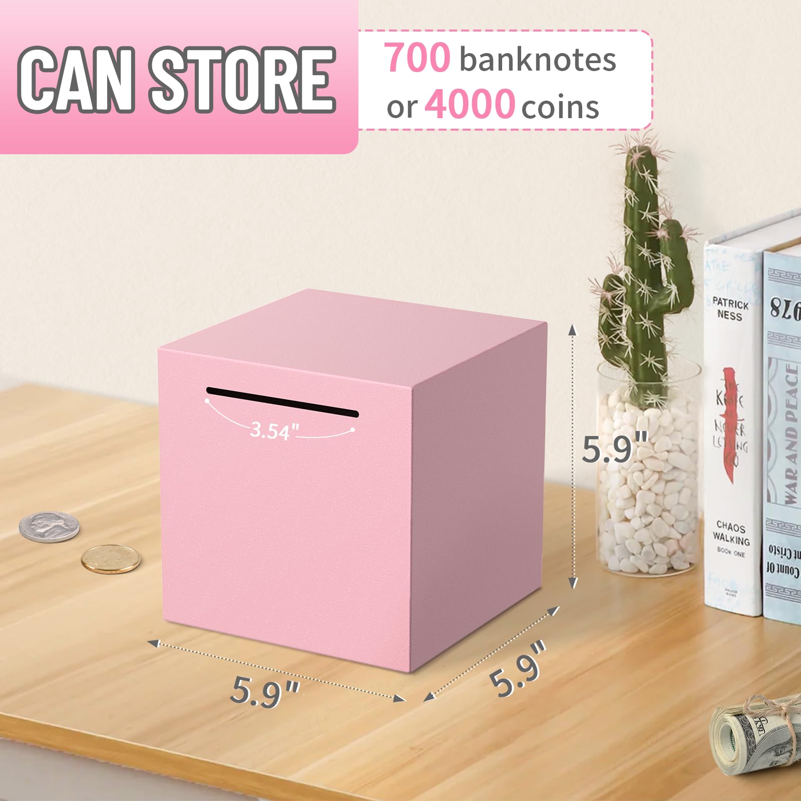 Kypeeka piggy bank with hammer demonstrates the break-to-open milestone feature.