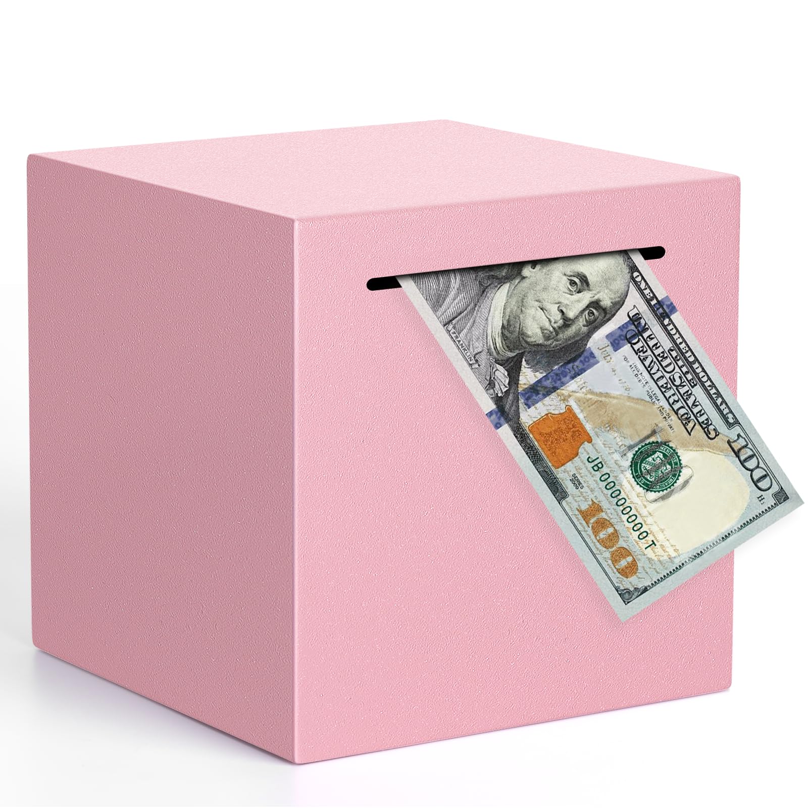 Kypeeka pink stainless steel piggy bank for durable savings and modern home decor.