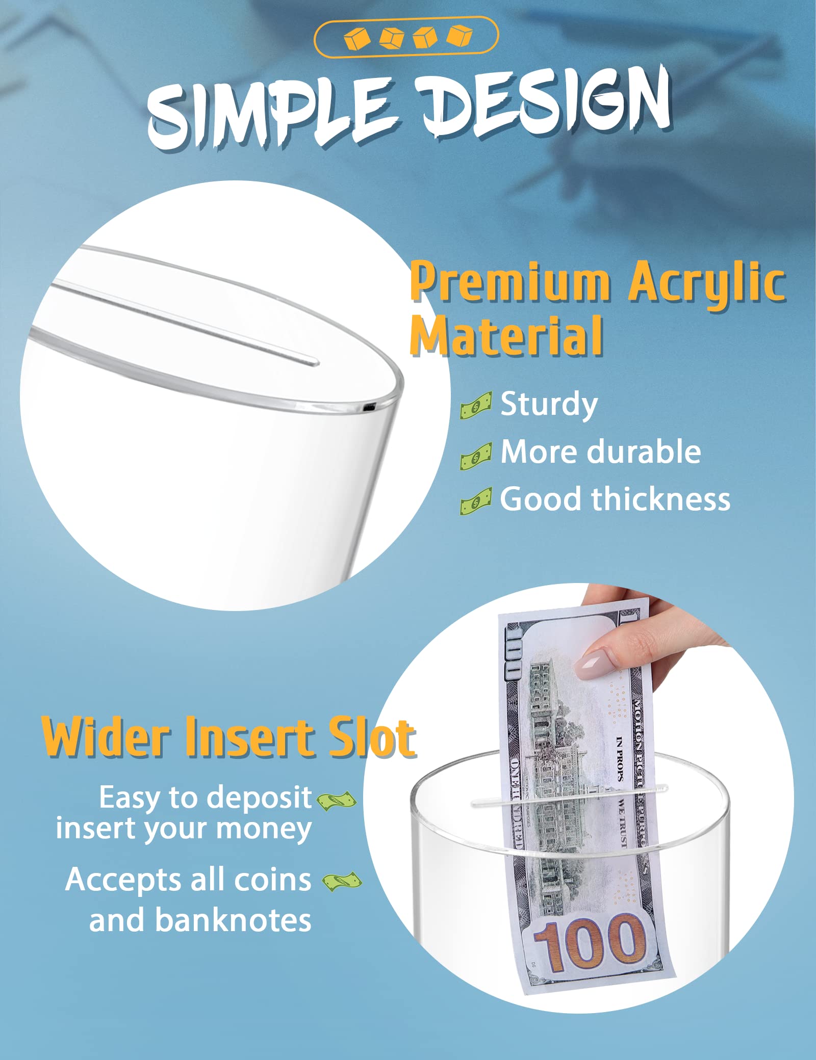 Kypeeka clear piggy bank doubles as room decor