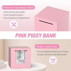 Kypeeka pink piggy bank in three sizes supports inclusive saving goals.