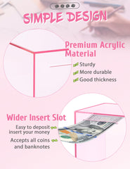Kypeeka pink piggy bank must-break-to-open design.