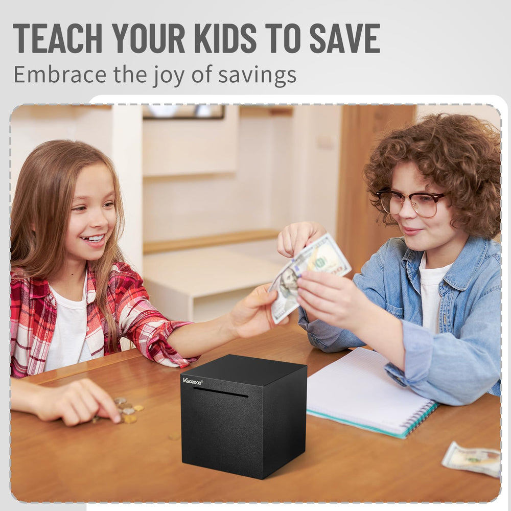 Kypeeka unopenable metal savings box presented as a gift-ready option