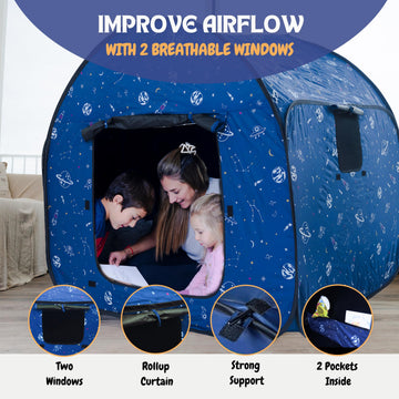 L'Arche tent folded flat with carry bag for travel